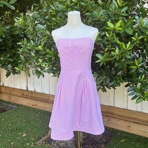 Lilly Pulitzer Pink and White Seersucker Dress (Dress Only)